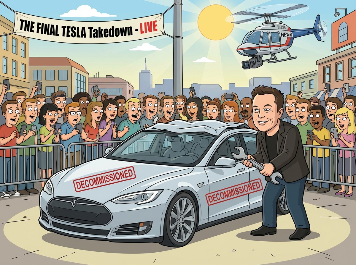ai generated image of elon musk killing a model s tesla car