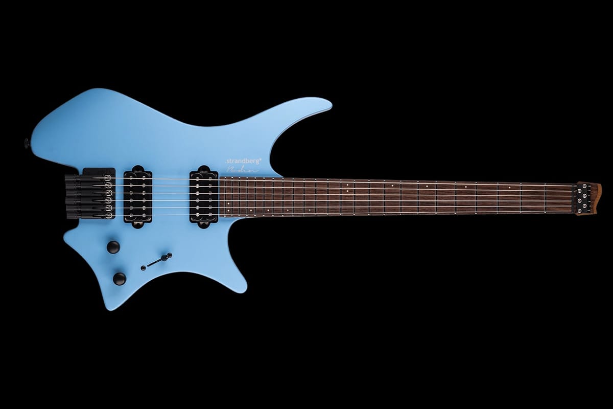 image of a headless guitar